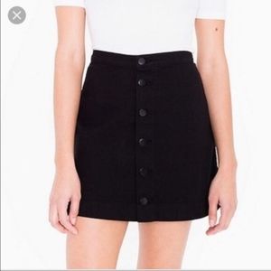 American Apparel Black Corduroy Button Up Skirt
